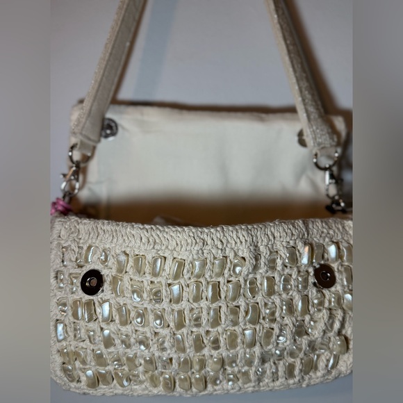 Mother of Pearl Crochet Beaded Shoulder Bag - Picture 3 of 6